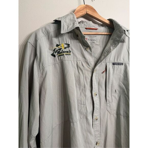 Simms Guide Series Insect & Shield Repellent Green Button-up Fishing Shirt XL - Picture 3 of 7